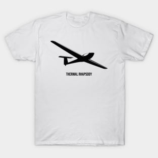 Thermal Rhapsody Glider Pilot Sailplane Biplane aerial floating soaring T-Shirt